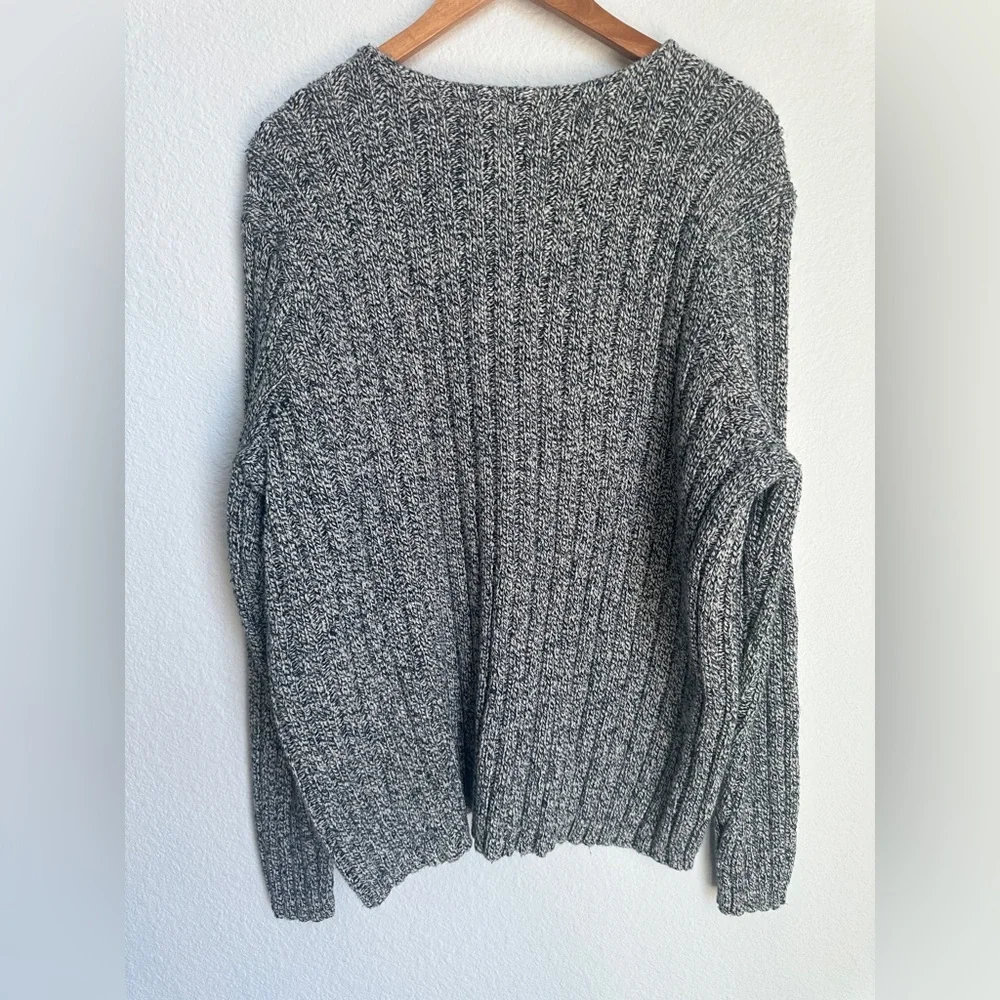 Vintage Polo Ralph Lauren Cable Knit Sweater Salt‎ & pepper Heavyweight Large